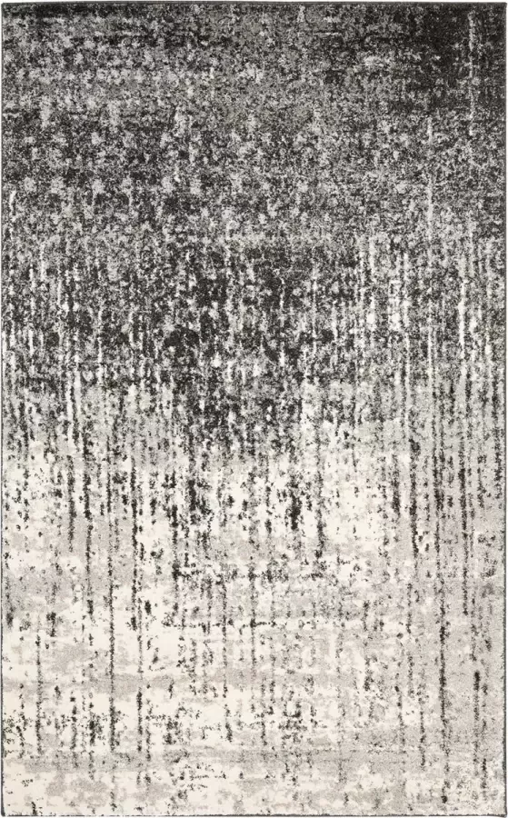 Safavieh Eigentijds Geweven Vloerkleed voor Binnen Retro Collectie RET2770 in Zwart & Lichtgrijs 69 X 213 cm