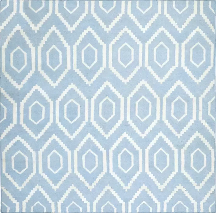 Safavieh Eigentijds Indoor Flatweave Vloerkleed Dhurrie Collectie DHU556 in Blauw & Ivoor 183 X 183 cm