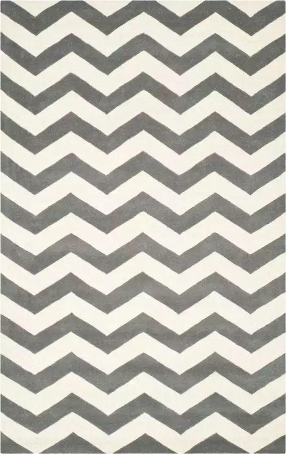 Safavieh Eigentijds Indoor Hand Getuft Vloerkleed Chatham Collectie CHT715 in Donkergrijs & Ivoor 152 X 244 cm - Foto 4