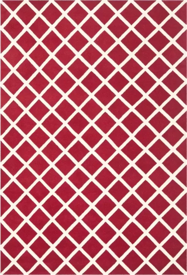 Safavieh Eigentijds Indoor Hand Getuft Vloerkleed Chatham Collectie CHT718 in Rood & Ivoor 183 X 274 cm