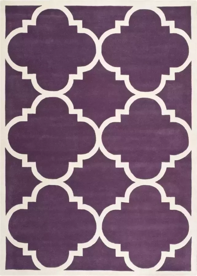 Safavieh Eigentijds Indoor Hand Getuft Vloerkleed Chatham Collectie CHT730 in Paars & Ivoor 152 X 244 cm
