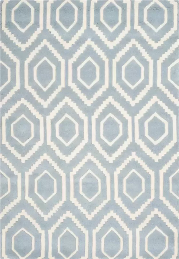 Safavieh Eigentijds Indoor Hand Getuft Vloerkleed Chatham Collectie CHT731 in Donkerblauw & Ivoor 152 X 244 cm