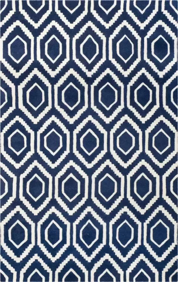 Safavieh Eigentijds Indoor Hand Getuft Vloerkleed Chatham Collectie CHT731 in Donkerblauw & Ivoor 152 X 244 cm - Foto 8