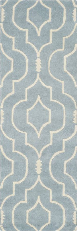 Safavieh Eigentijds Indoor Hand Getuft Vloerkleed Chatham Collectie CHT736 in Blauw & Ivoor 69 X 213 cm
