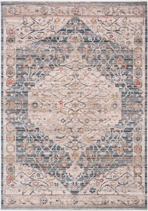 Safavieh Eigentijds Klassiek Geweven Vloerkleed voor Binnen Kenitra Collectie KRA661 in Blauw & Ivoor 122 X 183 cm