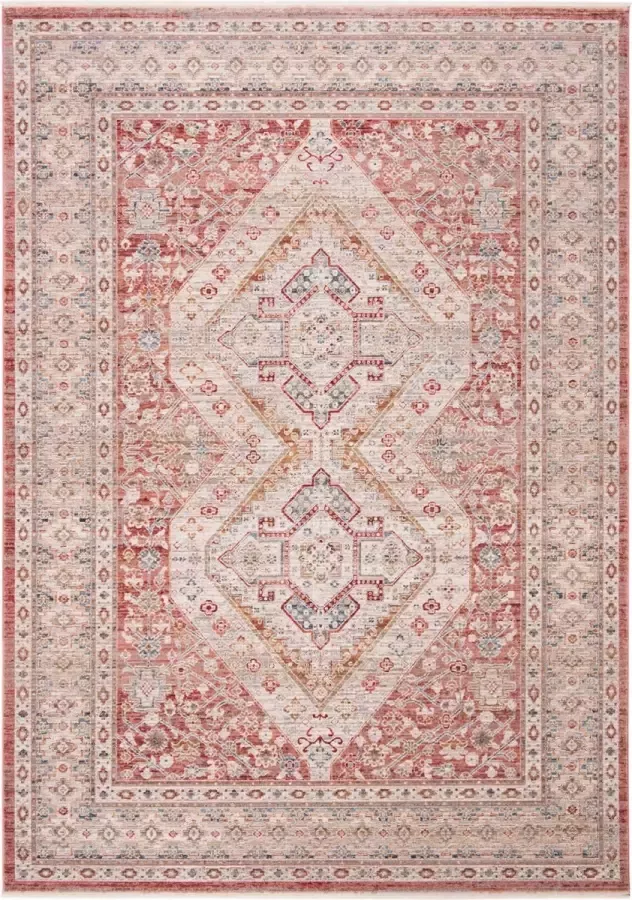 Safavieh Eigentijds Klassiek Geweven Vloerkleed voor Binnen Kenitra Collectie KRA692 in Roze & Grijs 91 X 152 cm