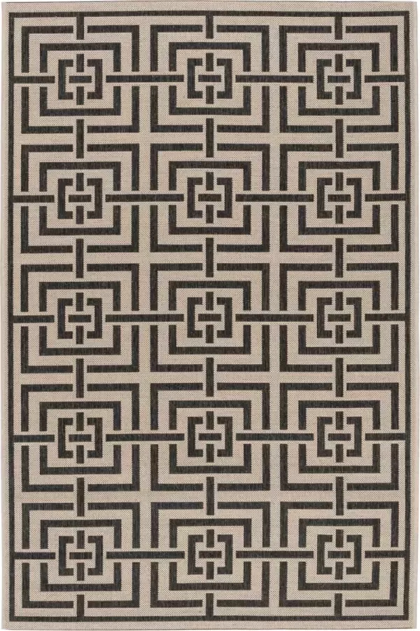 Safavieh Geometric Indoor Woven Area Rug Beachhouse Collection BHS128 in Grey & Neutral 122 X 183 cm