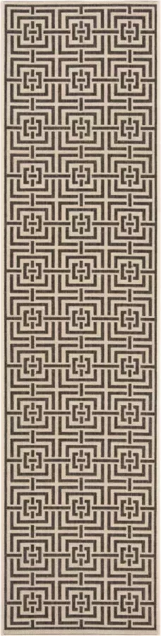 Safavieh Geometric Indoor Woven Area Rug Beachhouse Collection BHS128 in Grey & Neutral 61 X 244 cm