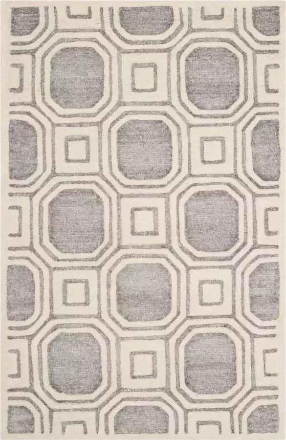 Safavieh Geometric Indoor Woven Area Rug Precious Collection PRE153 in Grey & Neutral 91 X 152 cm