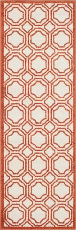 Safavieh Geometrisch Binnen Outdoor Geweven Gebiedsdeken Amherst Collection AMT411 in Ivoor & Oranje 76 X 122 cm
