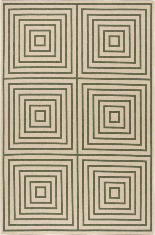 Safavieh Geometrisch Geweven Binnen Outdoor Vloerkleed Beachhouse Collectie BHS123 in Crème & Groen 155 X 229 cm - Foto 2