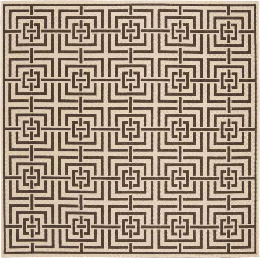 Safavieh Geometrisch Geweven Binnen Outdoor Vloerkleed Beachhouse Collectie BHS128 in Creme & Bruin 91 X 152 cm