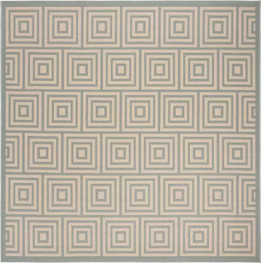 Safavieh Geometrisch Geweven Binnen Outdoor Vloerkleed Beachhouse Collectie BHS173 in Creme & Blauw 201 X 290 cm