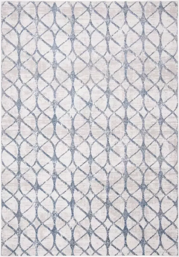 Safavieh Geometrisch Geweven Vloerkleed voor Binnen Amelia Collectie ALA792 in Grijs & Blauw 160 X 229 cm