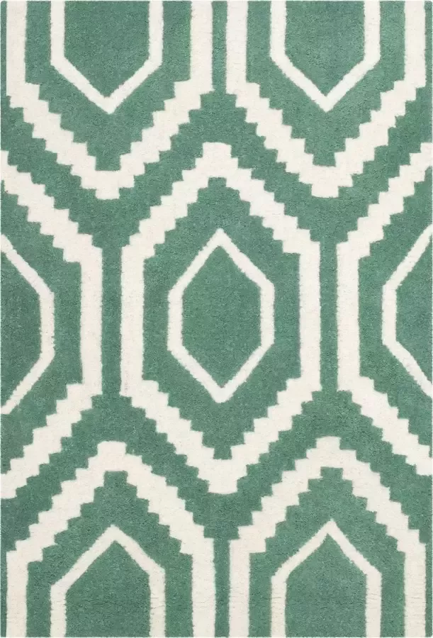 Safavieh Eigentijds Indoor Hand Getuft Vloerkleed Chatham Collectie CHT731 in Donkerblauw & Ivoor 69 X 152 cm