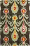 Safavieh Ikat Indoor Hand Getuft Vloerkleed Ikat collectie IKT219 in Houtskool & Blauw 122 X 183 cm - Thumbnail 1
