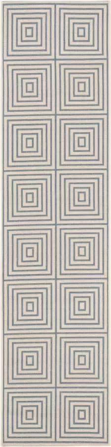 Safavieh Geometrisch Geweven Binnen Outdoor Vloerkleed Beachhouse Collectie BHS123 in Crème & Groen 61 X 244 cm - Foto 2