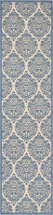 Safavieh Damask Indoor Outdoor Woven Area Rug Beachhouse Collectie BHS135 in Aqua & Cream 61 X 244 cm - Foto 4