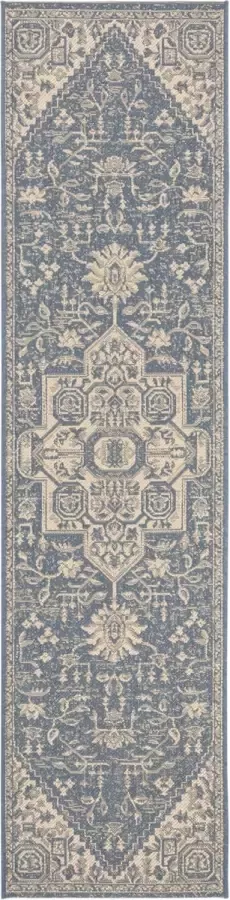 Safavieh Medallion Indoor Outdoor Geweven Vloerkleed Beachhouse Collectie BHS138 in Blauw & Creme 61 X 244 cm - Foto 4