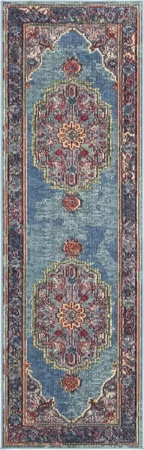 Safavieh Klassiek Perzisch Indoor Geweven Vloerkleed Harmony Collectie HMY402 in Blauw & Paars 66 X 213 cm