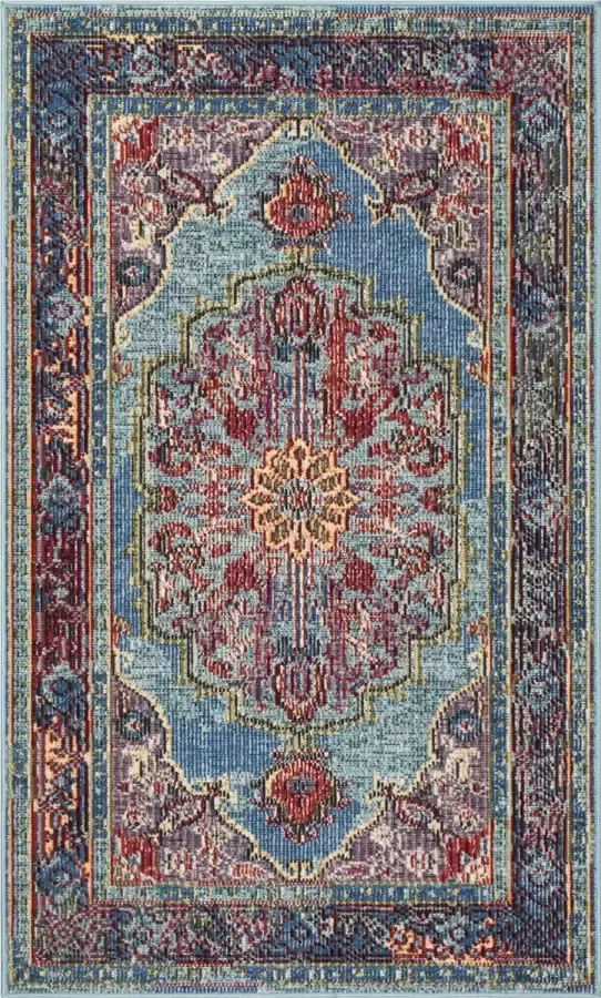Safavieh Klassiek Perzisch Indoor Geweven Vloerkleed Harmony Collectie HMY402 in Blauw & Paars 91 X 152 cm