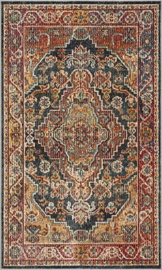 Safavieh Klassiek Perzisch Indoor Geweven Vloerkleed Harmony Collectie HMY403 in Navy & Goud 122 X 183 cm