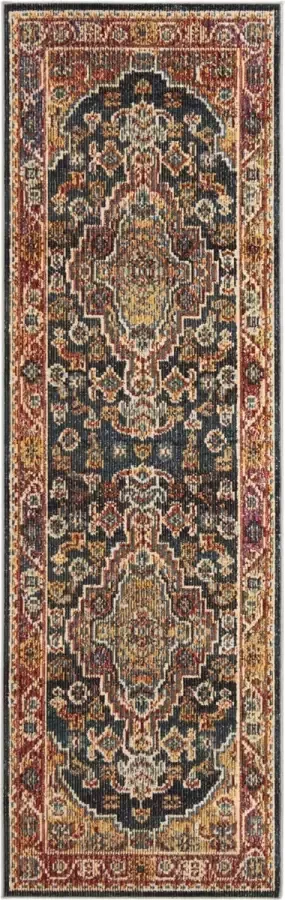 Safavieh Klassiek Perzisch Indoor Geweven Vloerkleed Harmony Collectie HMY403 in Navy & Goud 66 X 213 cm