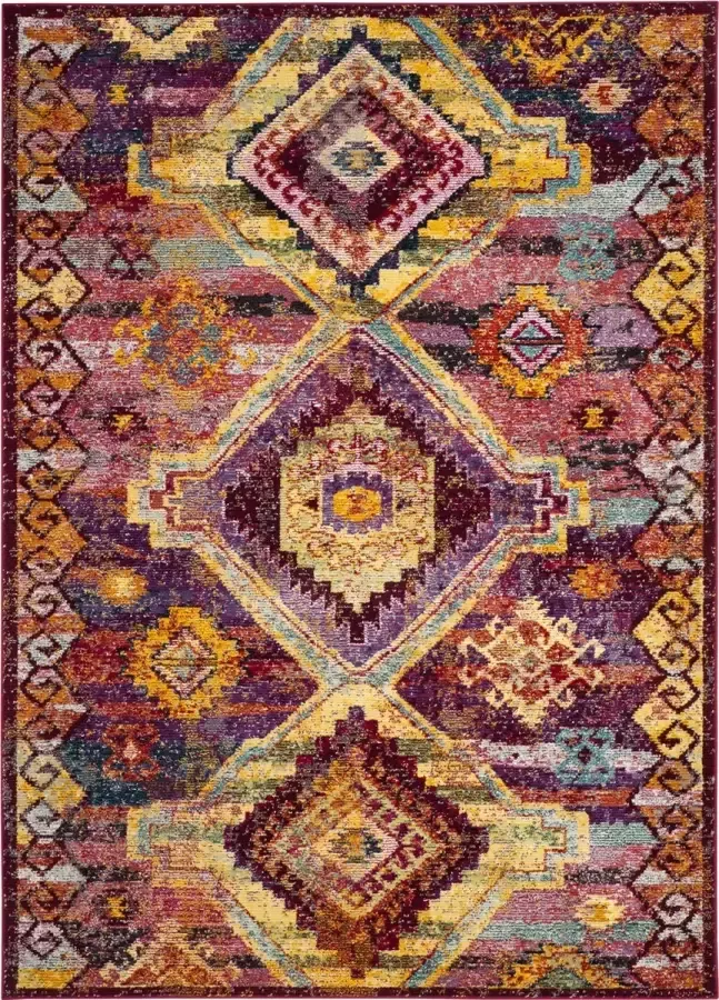 Safavieh Levendig Geweven Vloerkleed voor Binnen Savannah Collectie SVH622 in Rood & Violet 155 X 229 cm
