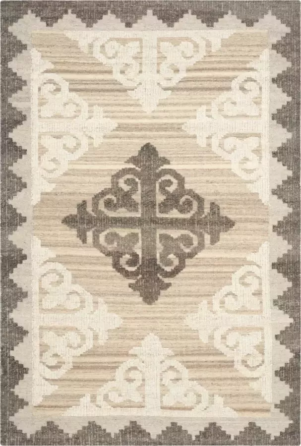 Safavieh Marokkaans geïnspireerd handgeknoopt vloerkleed voor binnen Kenia collectie KNY312 in bruin en antraciet 183 X 274 cm