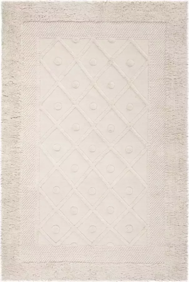 Safavieh Marokkaans geïnspireerd handgeknoopt vloerkleed voor binnen Kenia collectie KNY952 in ivoor 183 X 274 cm