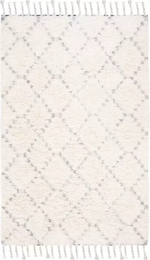 Safavieh Marokkaans geïnspireerd handgeknoopt vloerkleed voor binnen Kenya collectie KNY604 in blauw en ivoor 183 X 274 cm