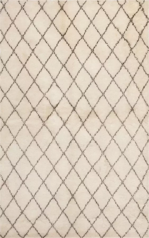 Safavieh Marokkaans geïnspireerd handgeknoopt vloerkleed voor binnen Loft collectie LFT124 in Creme & Bruin 183 X 274 cm