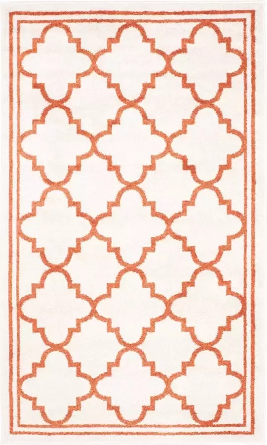 Safavieh Marokkaans Trellis Geweven Tapijt voor Binnen- Outdoorgebruik Amherst collectie AMT422 in Beige & Oranje 122 X 183 cm