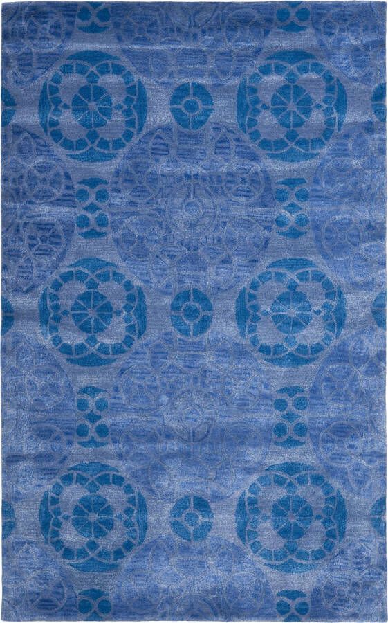 Safavieh Medallion Indoor handgetuft vloerkleed Wyndham Collection WYD376 in blauw 122 X 183 cm