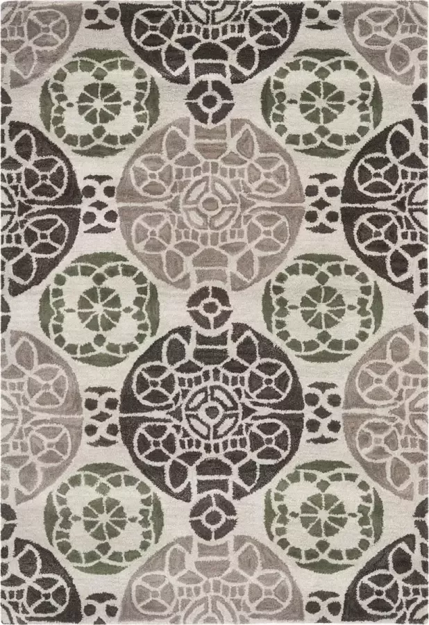 Safavieh Medallion Indoor handgetuft vloerkleed Wyndham Collection WYD376 in ivoor & bruin 122 X 183 cm