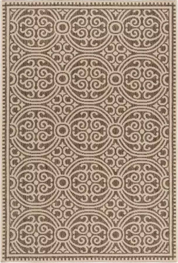 Safavieh Medallion Indoor Outdoor Geweven Vloerkleed Beachhouse Collectie BHS134 in Creme & Beige 155 X 229 cm