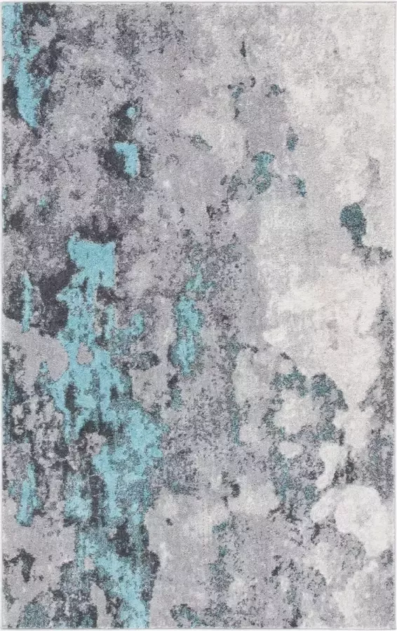 Safavieh Modern Abstract Distressed Indoor Geweven Vloerkleed Adirondack Collectie ADR134 in Turquoise & Grijs 122 X 183 cm