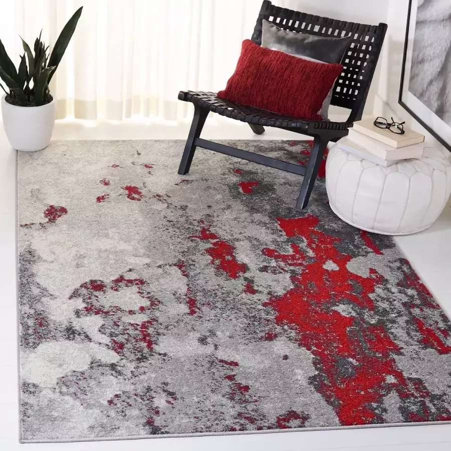 Safavieh Modern Abstract Distressed Woven Indoor Rug Adirondack in Red 155 X 229 cm