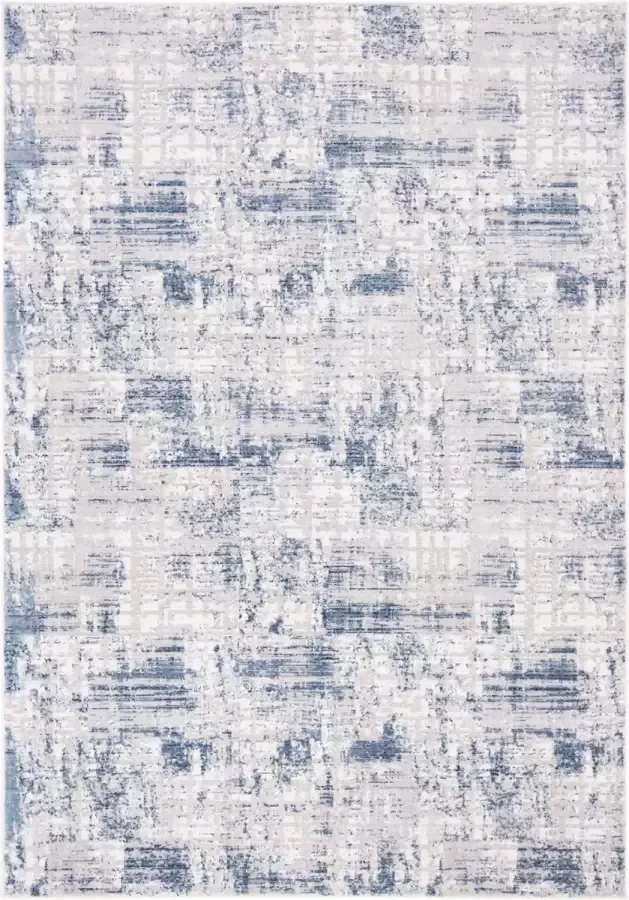 Safavieh Modern Abstract Geweven Vloerkleed voor Binnen Amelia Collectie ALA786 in Blauw & Grijs 122 X 183 cm