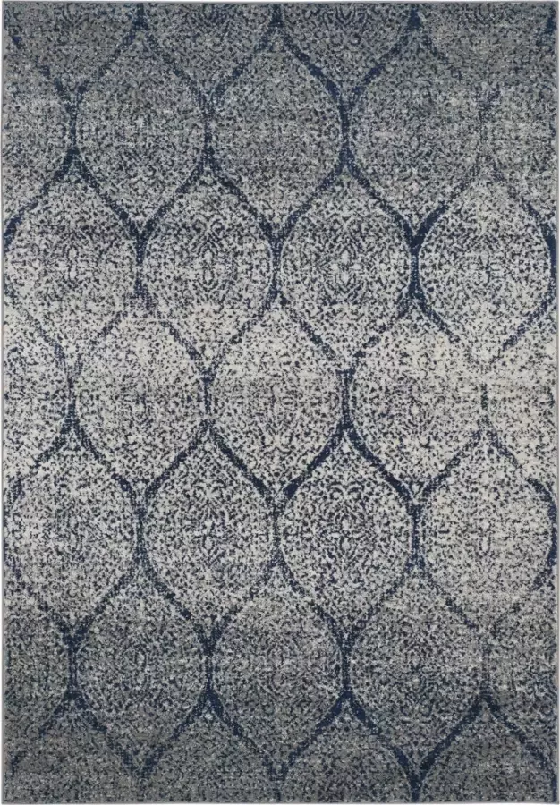 Safavieh Modern Chic Indoor Geweven Vloerkleed Madison Collectie MAD604 in Navy & Zilver 244 X 305 cm