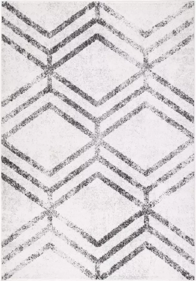 Safavieh Modern Geometrisch Indoor Geweven Vloerkleed Adirondack Collectie ADR253 in Ivoor & Grijs 155 X 229 cm