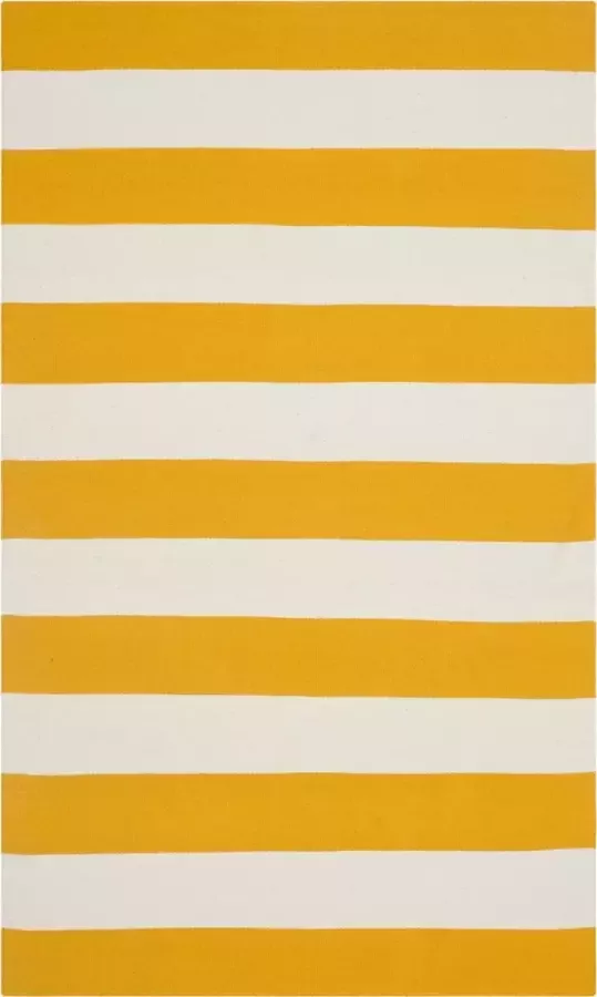 Safavieh Modern Indoor Flatweave Vloerkleed Montauk Collectie MTK712 in Geel & Wit 91 X 152 cm