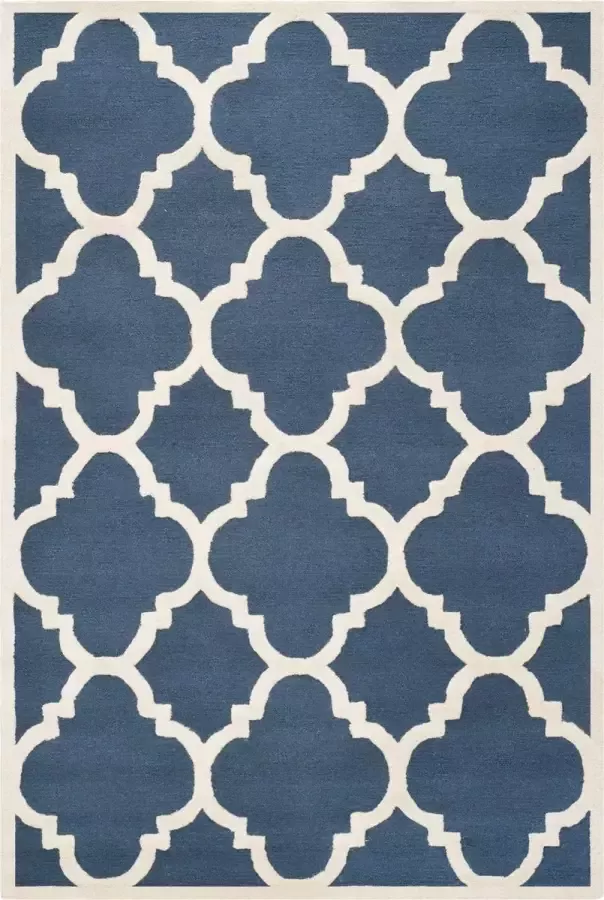 Safavieh Modern Indoor Handgetuft Vloerkleed Cambridge Collectie CAM140 in Navy & Ivoor 183 X 274 cm