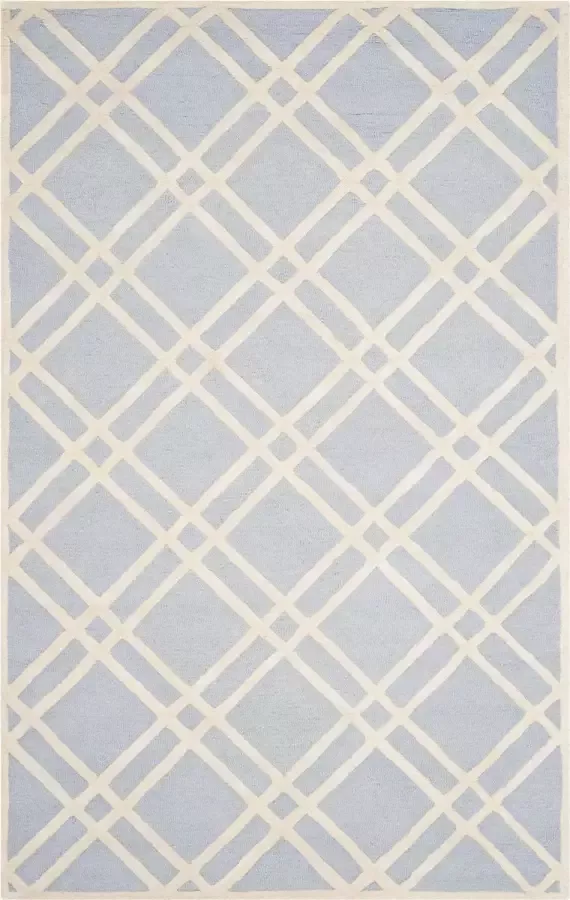 Safavieh Modern Indoor Handgetuft Vloerkleed Cambridge Collectie CAM142 in Lichtblauw & Ivoor 152 X 244 cm