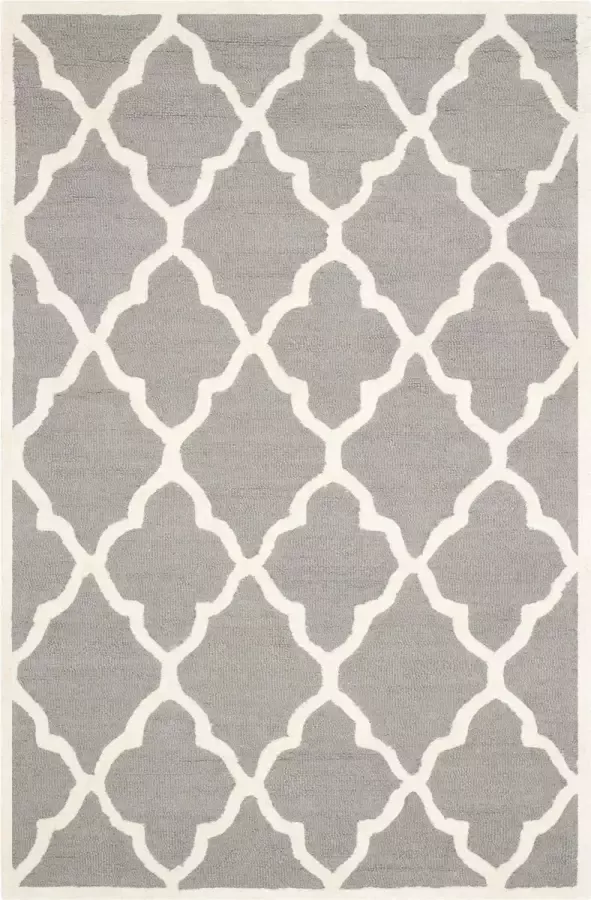 Safavieh Modern Indoor Handgetuft Vloerkleed Cambridge Collectie CAM312 in Donkergrijs & Ivoor 122 X 183 cm