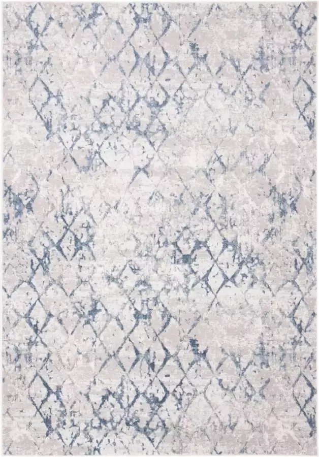 Safavieh Modern Trellis Distressed Indoor Geweven Gebiedsdeken Amelia Collectie ALA783 in Licht Grijs & Blauw 91 X 152 cm