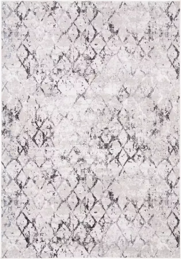 Safavieh Modern Trellis Distressed Indoor Geweven Vloerkleed Amelia Collectie ALA783 in Grijs & Lichtgrijs 183 X 274 cm
