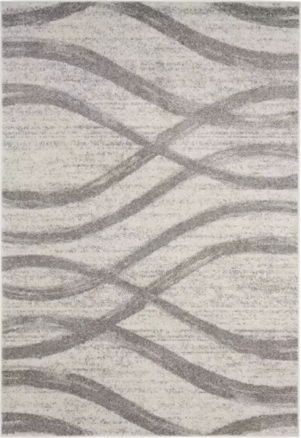 Safavieh Modern Wave Distressed Indoor Woven Area Rug Adirondack Collection ADR125 in Cream & Grey 155 X 229 cm
