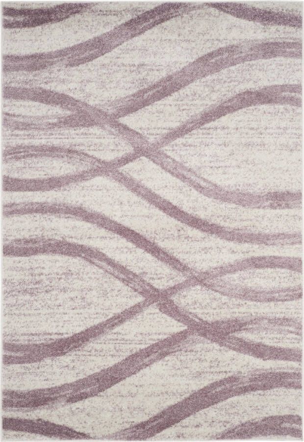 Safavieh Modern Wave Distressed Indoor Woven Area Rug Adirondack Collection ADR125 in Cream & Purple 76 X 244 cm