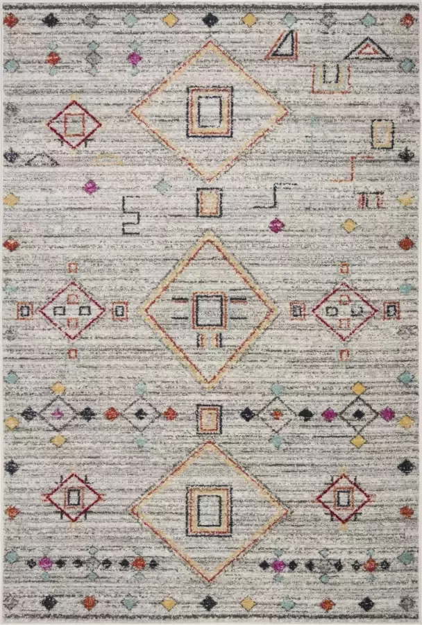 Safavieh Moroccan Boho Tribal Indoor Geweven Vloerkleed Adirondack Collectie ADR208 in Licht Grijs & Rood 155 X 229 cm